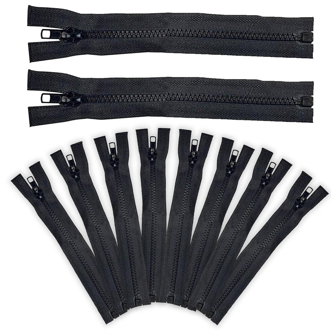 YKK Black Chunky Zip Zipper Plastic Teeth Open End 66cm/76cm Etsy