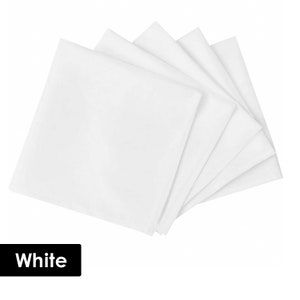 20 x 20 Spun Polyester Serviette Weiß für Hochzeit Weihnachten Feiern Event White