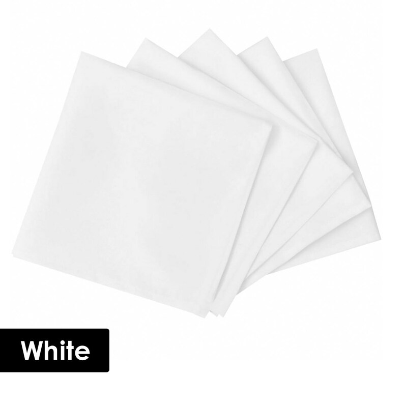 20 x 20 Spun Polyester Serviette Weiß für Hochzeit Weihnachten Feiern Event White