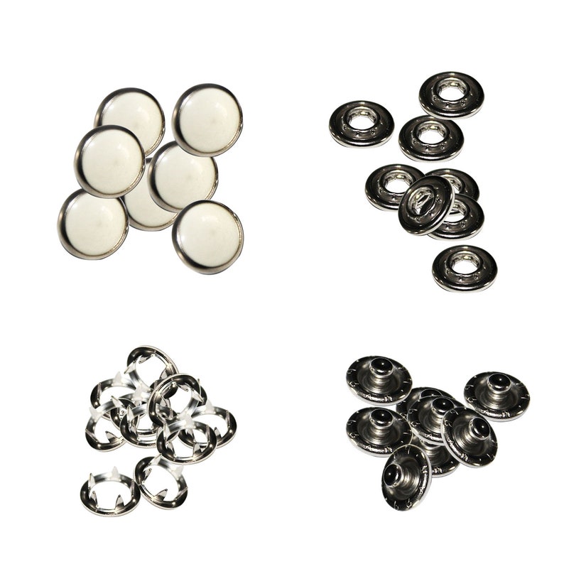 Boutons pression blancs nacrés Poppers Prong Ring Press Studs pour l'artisanat, la couture, bavoir bébé image 5