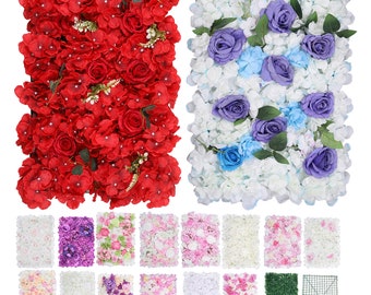 Artificial Silk Rose Flower Hydrangea Wall Panel for Baby Shower Backdrop Background Bouquet Wedding Party Home Wall Decoration