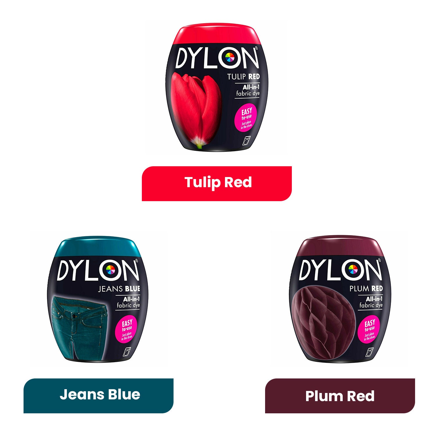 Dylon 350g Machine Dye Pods Fabric Dyes Permanent Textile Cloth Wash Select  Col - Home Supplies Direct LTD