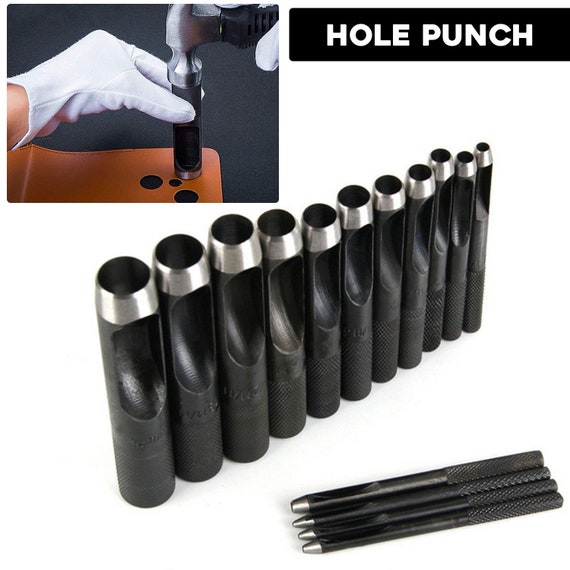 Black Hollow Hole Punch Heavy Duty Tool for Wood Leather Plastic Belt Craft  DIY Watch Band Gasket Shoe Fabric Canvas Clothes 1mm 20mm/40mm 