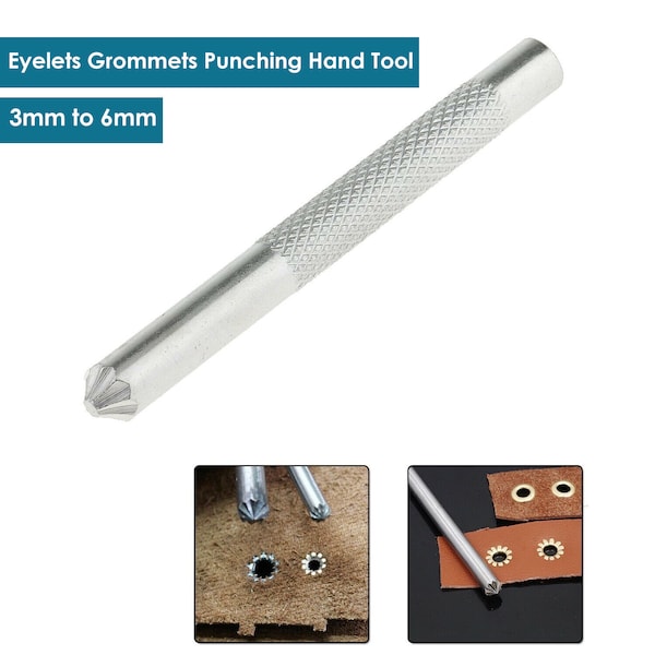 3mm to 6mm Eyelets Grommets Flower Punch Tool Die for Leather Crafts, Cloth Repairing, Fabric Work, Scrap-booking and Fashion Accessories