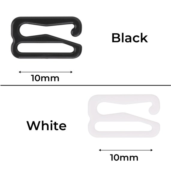 KAM Plastic Bra G-hooks Bra Strap Adjuster Buckles Tri-glide Slider Buckle  Hooks Adjustable Fasteners for 13B Bra Size Hook Clasp Bra Making 