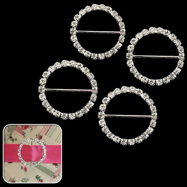14mm / 15mm strass Diamante Boucles de curseur de ruban rond pour gâteau de fête de mariage bricolage