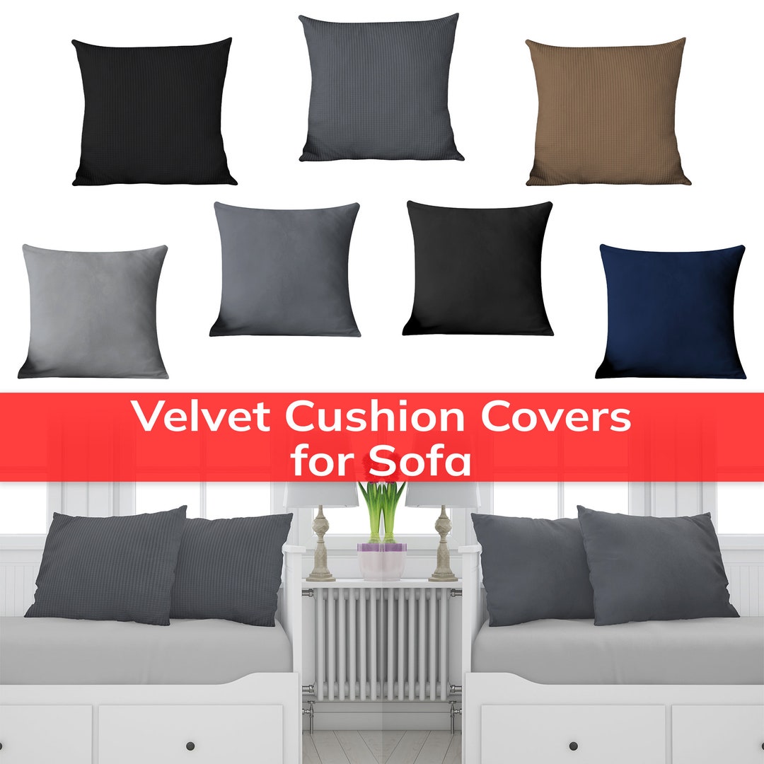 2pcs Crushed Velvet Cushion Covers 45cm X 45 Cm Square Throw Pillow Case Cover for Sofa Couch