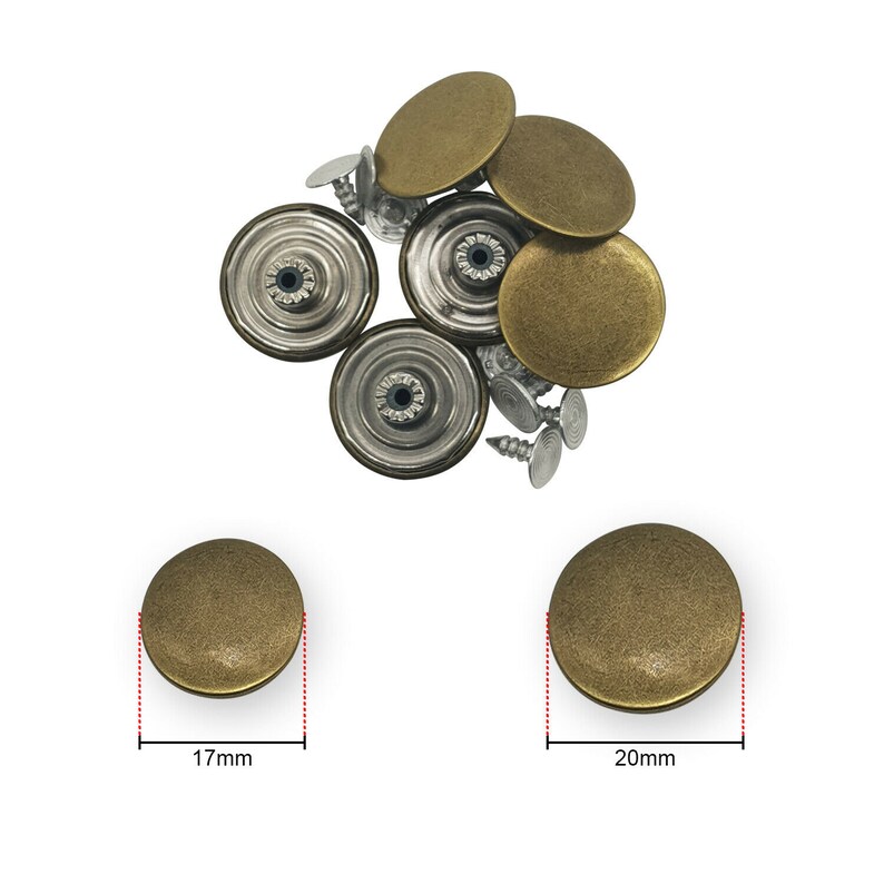 Plain Hammer on Jean Buttons With Pins Replacement Buttons Etsy