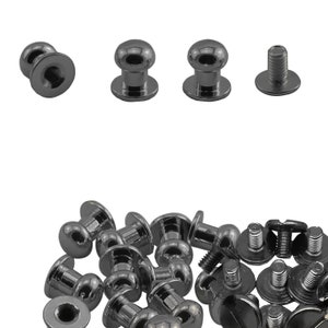 8mm Chicago Screws Rivets Round Head Screw Back Studs for Purse Wallet Handbag Shoes Leather Craft Clothes Belt Strap Embellishment 50 pcs Gunmetal