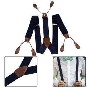 Adjustable Unisex Suspender Y Shape Plain Button Hole Braces for Trousers, Jeans, Pants, Fashion for Parties, Weddings, Casual, Events