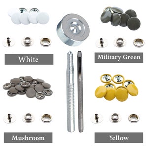 15mm Small Silver Press Studs Metal Snap Fasteners with Hand Fixing Tool Durable & Lightweight for Jeans Leather Sewing Projects Repair image 6
