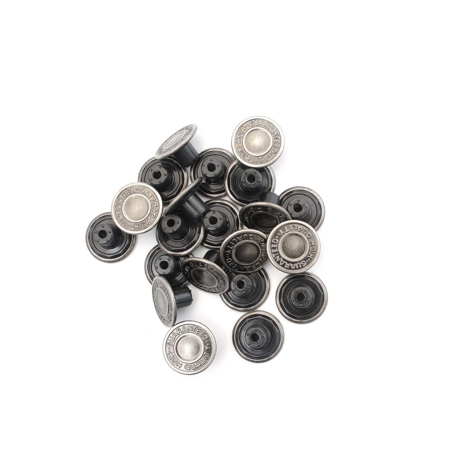 14mm Shiny Gunmetal Jeans Buttons With Pins Replacement Snap Fasteners for  Jackets, Clothes, Trousers, Sewing Knitting, Embellishments 