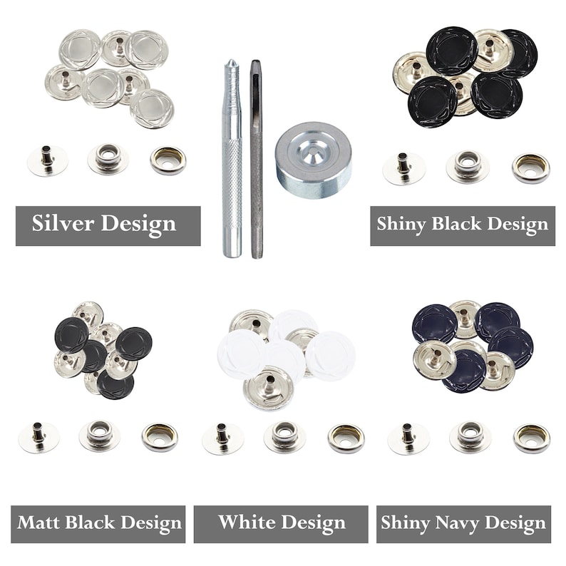 15mm Small Silver Press Studs Metal Snap Fasteners with Hand Fixing Tool Durable & Lightweight for Jeans Leather Sewing Projects Repair image 7