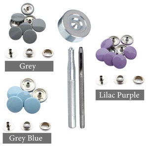 15mm Small Silver Press Studs Metal Snap Fasteners with Hand Fixing Tool Durable & Lightweight for Jeans Leather Sewing Projects Repair image 4