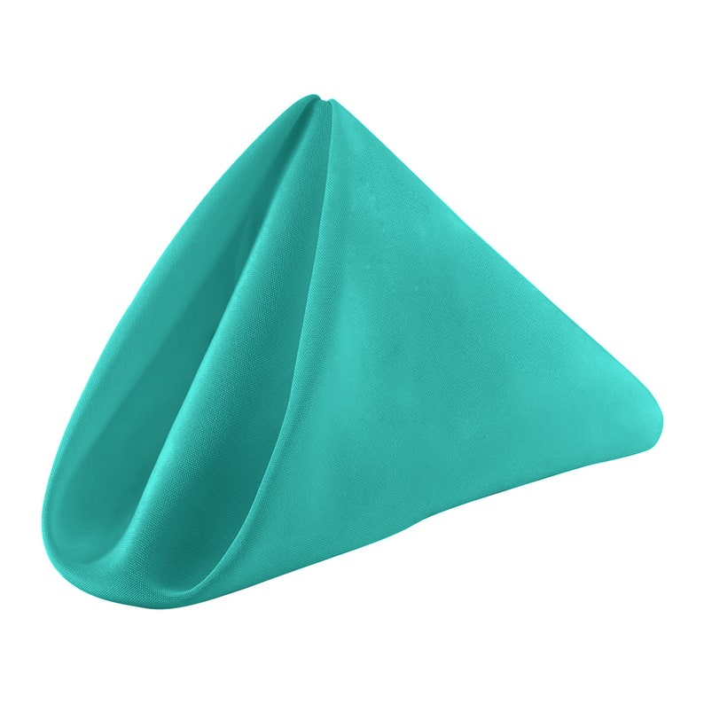 Serviette de table en polyester lavable léger. Ces serviettes élégantes et élégantes avec la variété de couleurs vives brillantes donnent Turquoise