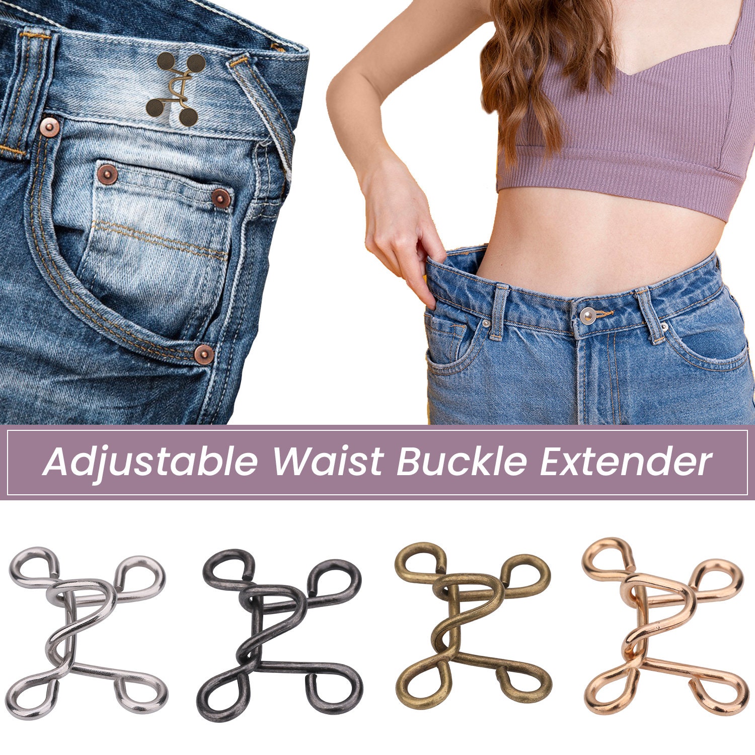 No Sew Waist Buckles With Rivets Set of 4 Nailfree Adjustable Etsy