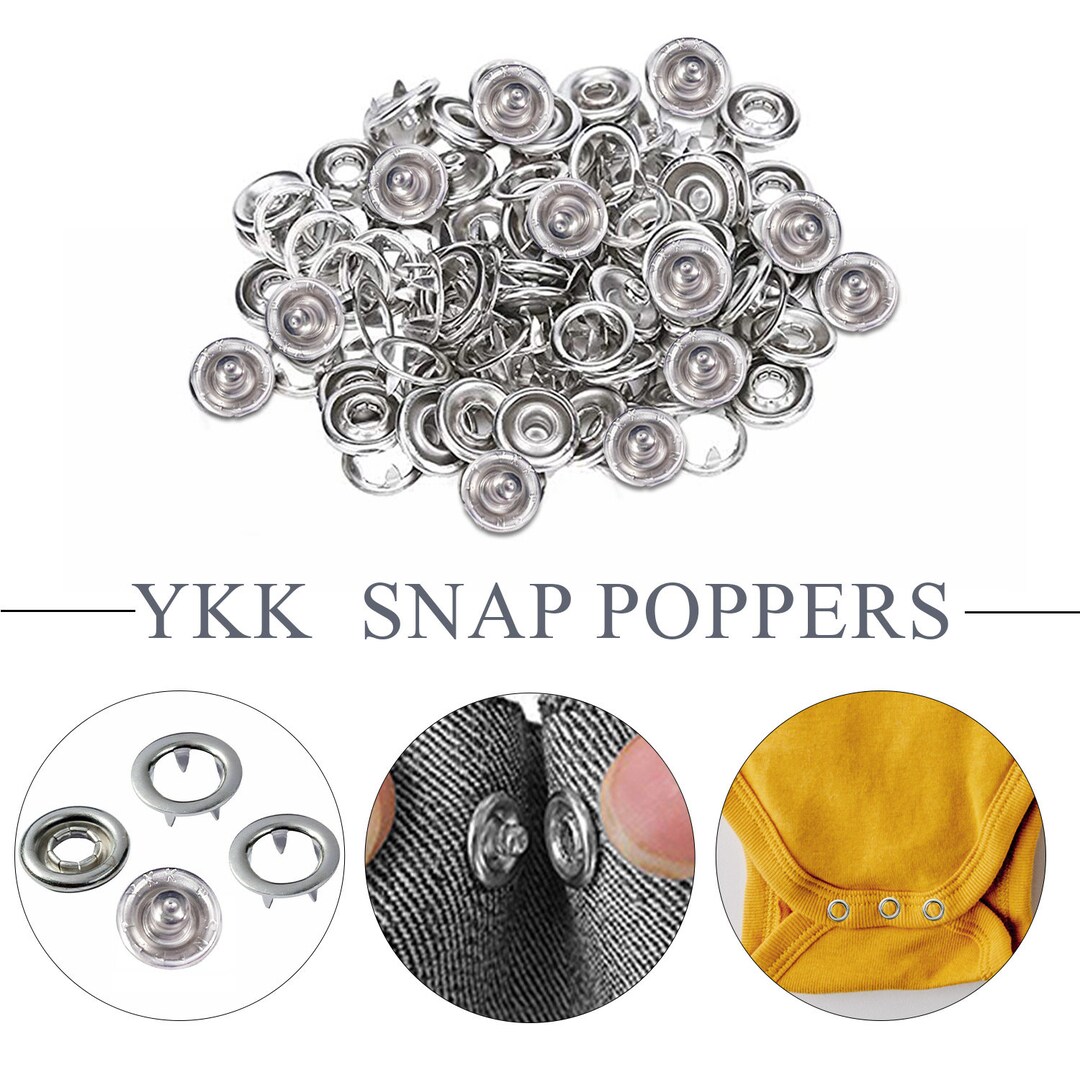 YKK Snap Poppers Fasteners Prong Ring Press Studs Buttons for Babygro's, Baby Bib, Kids Wear