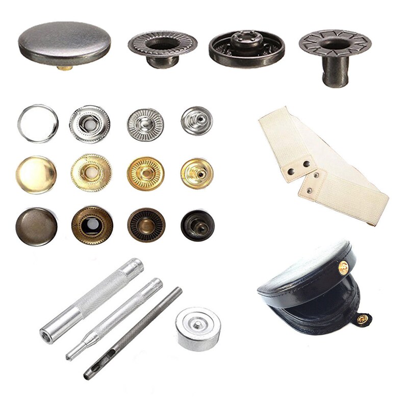 12mm/15mm S Spring Press Studs 4 Parts With Fixing Hand Tools Etsy