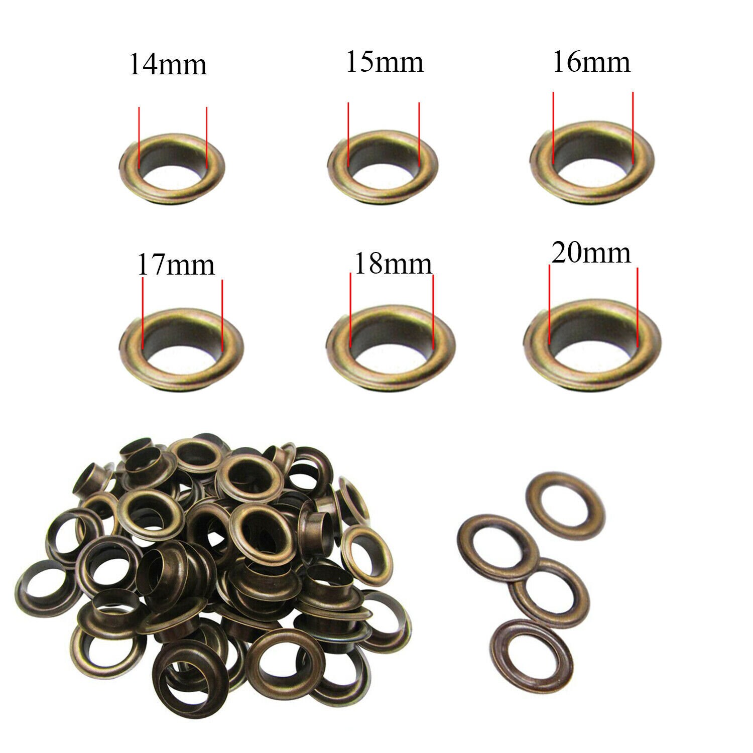 14mm 20mm Brass Rust Proof Eyelets With Washers for Banners Etsy UK