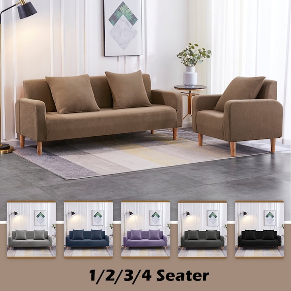 Fundas De Sofas Para 3 Asientos Cubiertas Spandex De Sofa Sala Forros Gris  Cubre