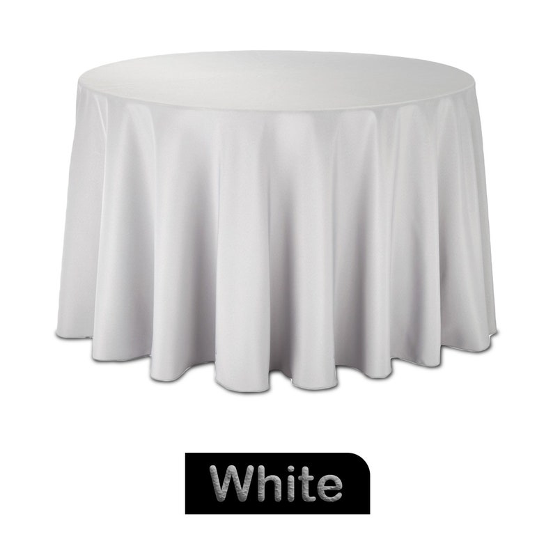 Round Table Cloth Polyester Table Cover Plain Tableware Etsy UK