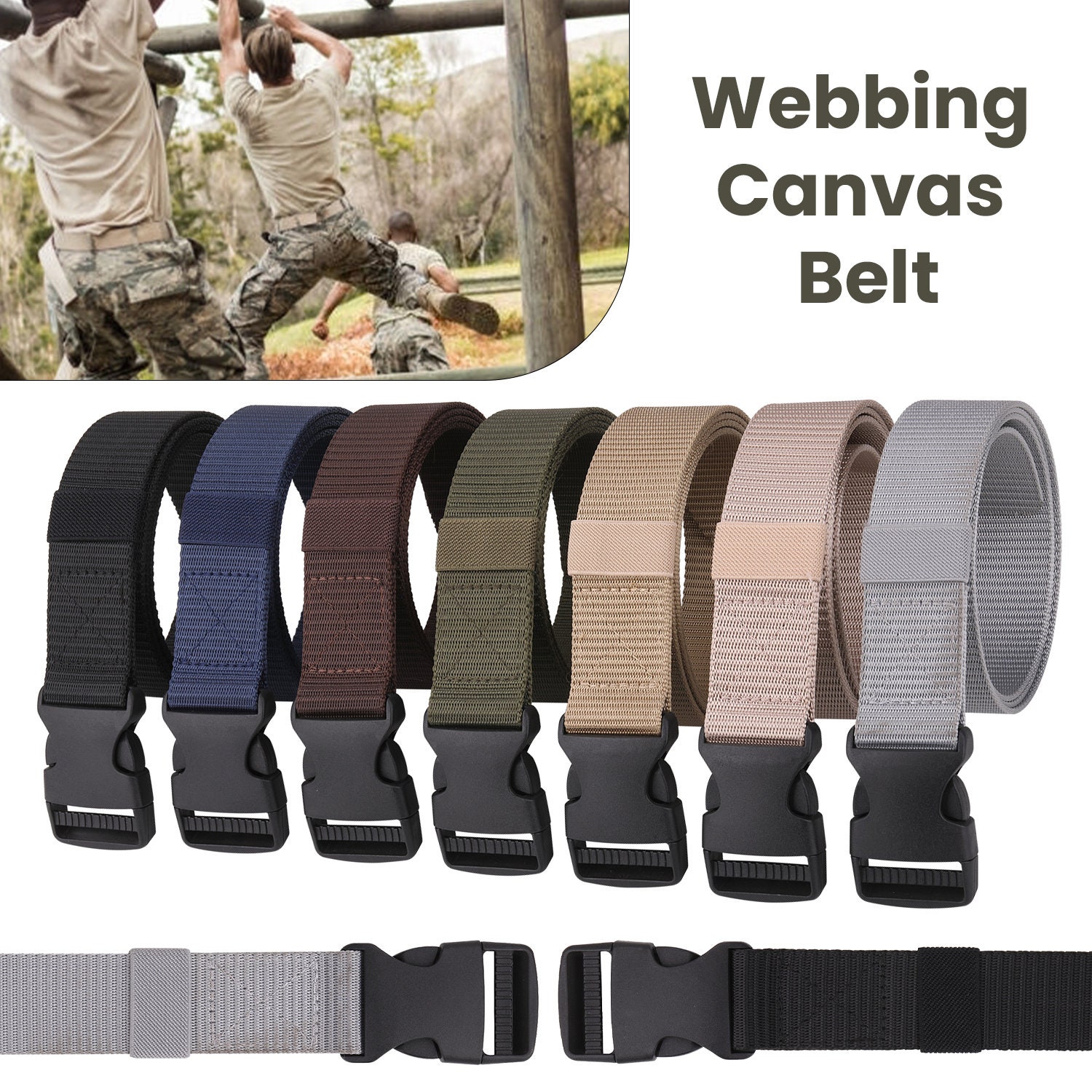 Wholesale BENECREAT 6 Pack 5 Inch Nylon Molle Strap 3 Colors Black & Yellow  & Green Molle Webbing Straps 