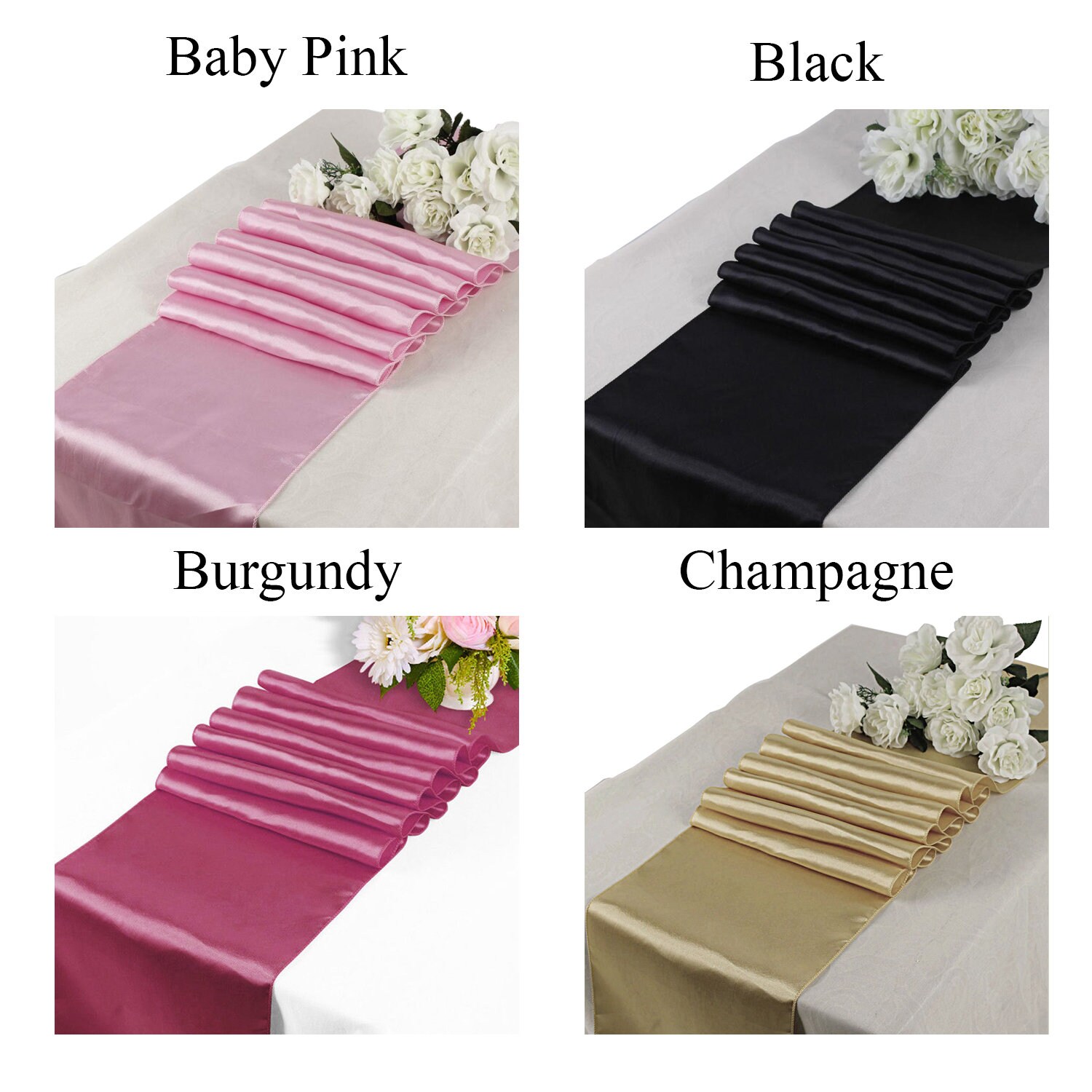 Satin Table Runner Chair Sashes 11 X 108 Wedding Etsy UK