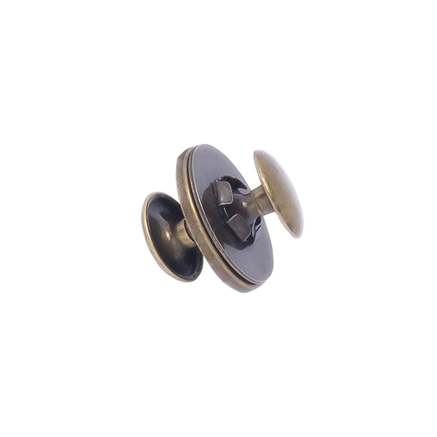 Trimming Shop Magnetic Clasp Snap Fastener Button Double Rivet Closures  (18mm, Rose Gold, 10pcs)