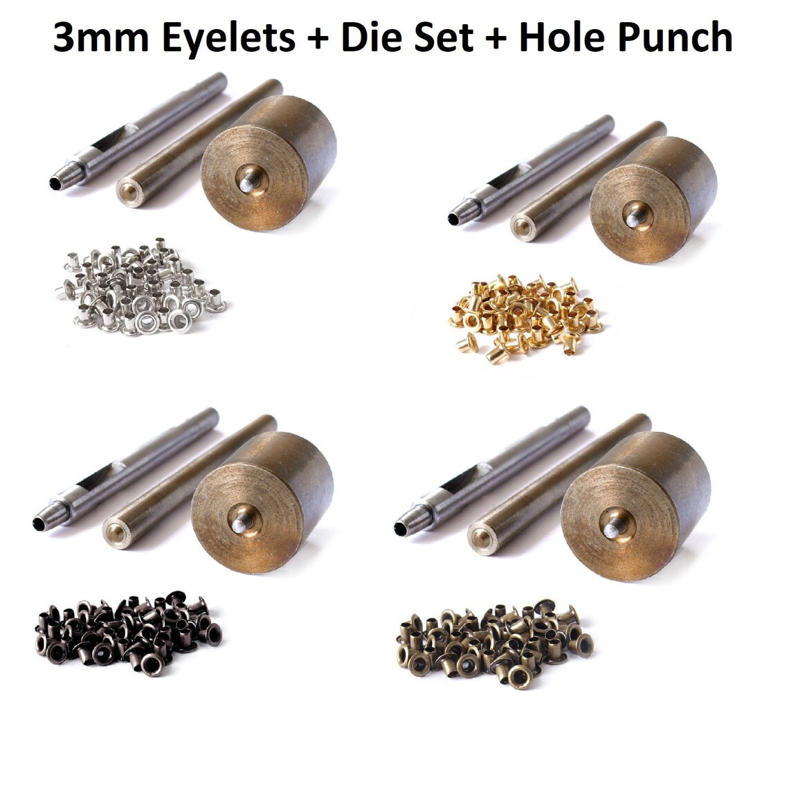 Set of 3 Die Set Hollow Hole Punch and 100 Pieces of 3mm Etsy UK