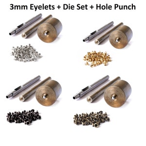 Tika 400 Set Grommet Kit Eyelet Hole Punch Tool Leather Craft Clothing Canvas 3/16 in