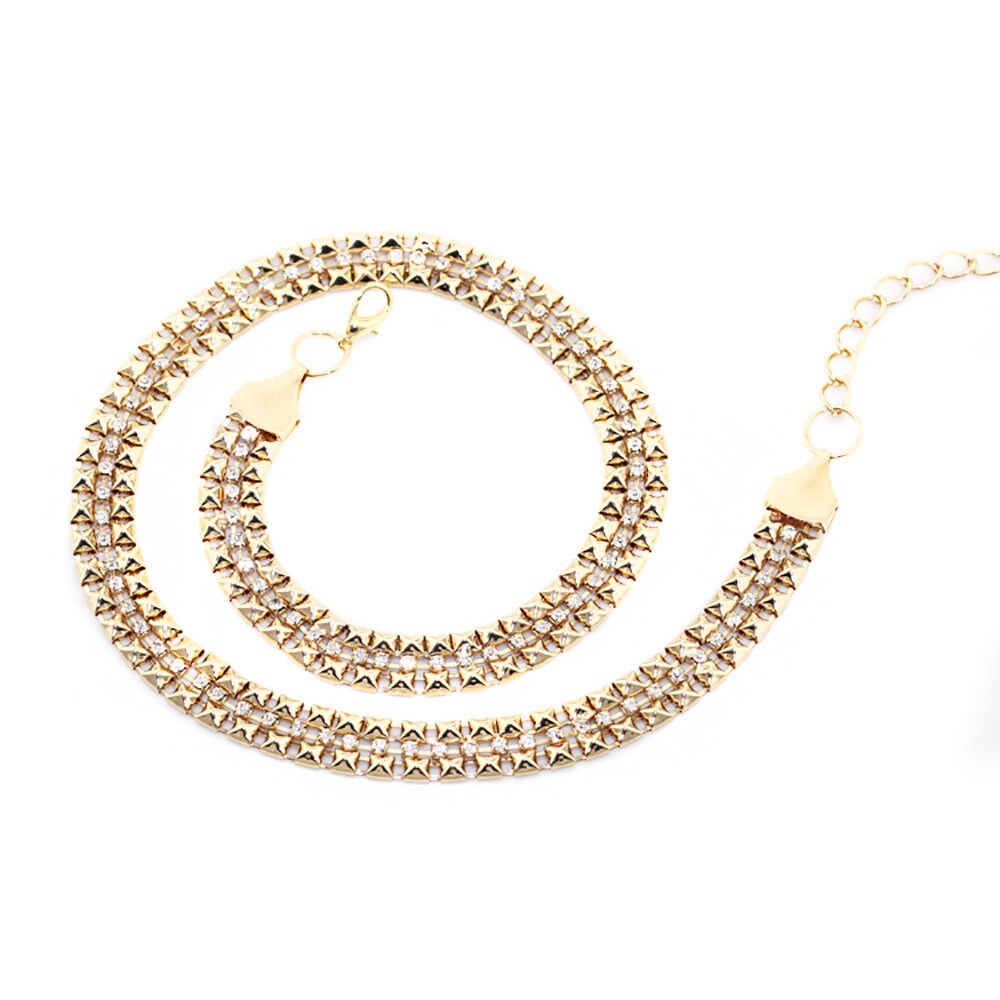 Women's Waist Gold Chain Belt With Diomand Rhinestone For Etsy