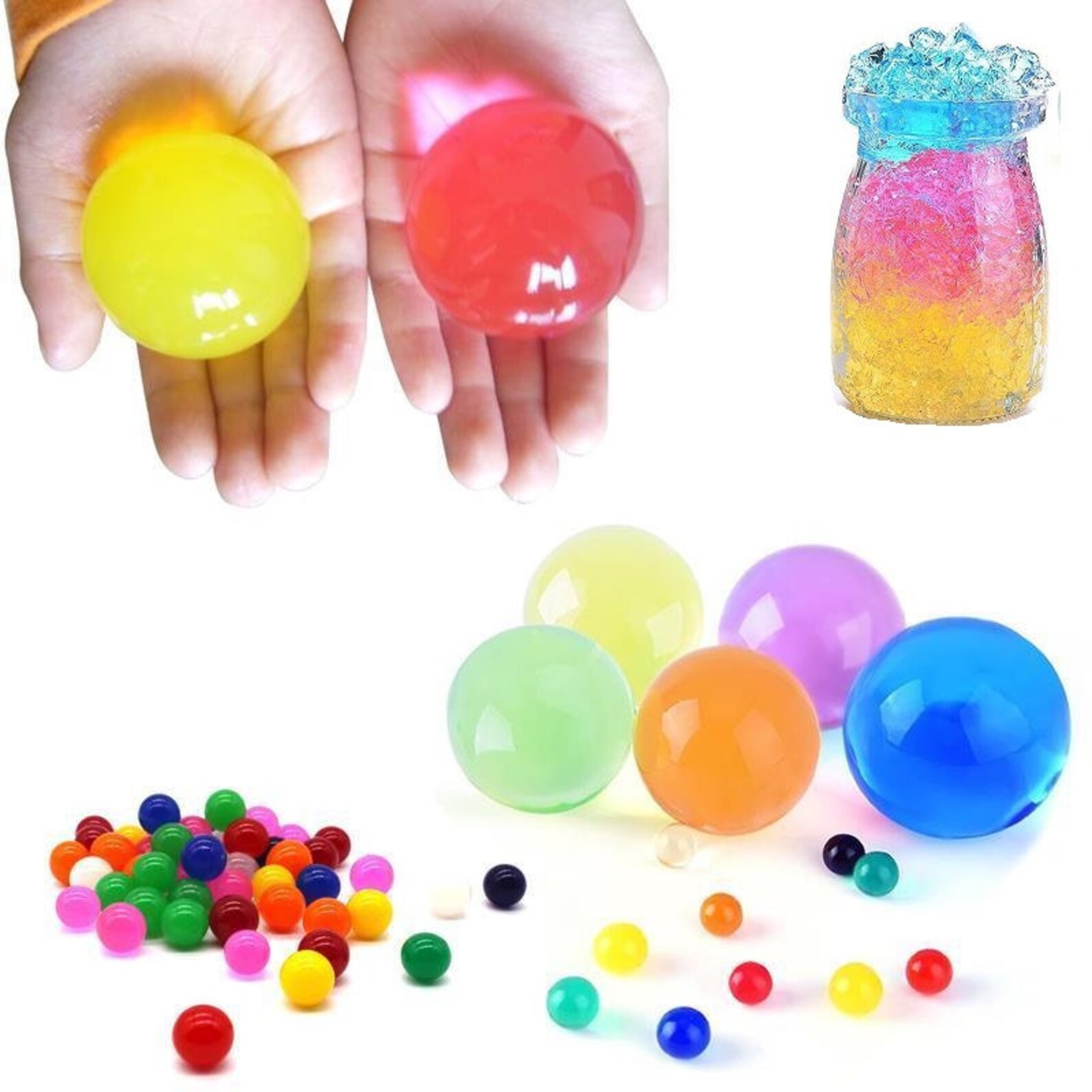 50pcs Large Mixed Coloured Water Beads Crystal Aqua for Pool Etsy