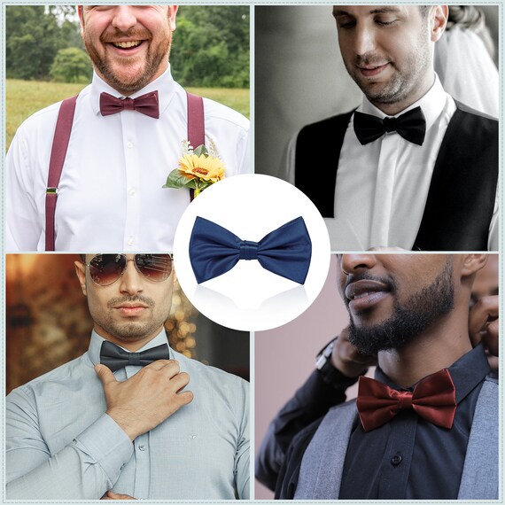 Mens Bow Ties Adjustable Pre-tied Bowties Formal Tuxedo Self-Tie for Man and Boys 