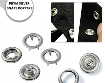 10 mm zilveren PRYM-drukknopen | Drukknopen voor babykleding, slabbetjes, baby groeit