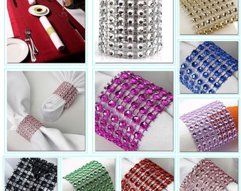 Bling Rhinestone Napkin Rings Napkin Holder for Dining Wedding Birthday Christmas Napkin Rings For Table Decoration, Dining, Wedding