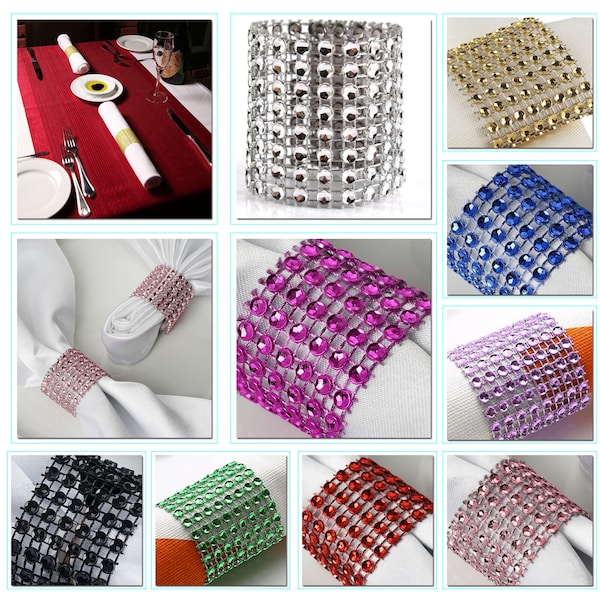 Bling Rhinestone Napkin Rings Napkin Holder for Dining Wedding Birthday Christmas Napkin Rings For Table Decoration, Dining, Wedding