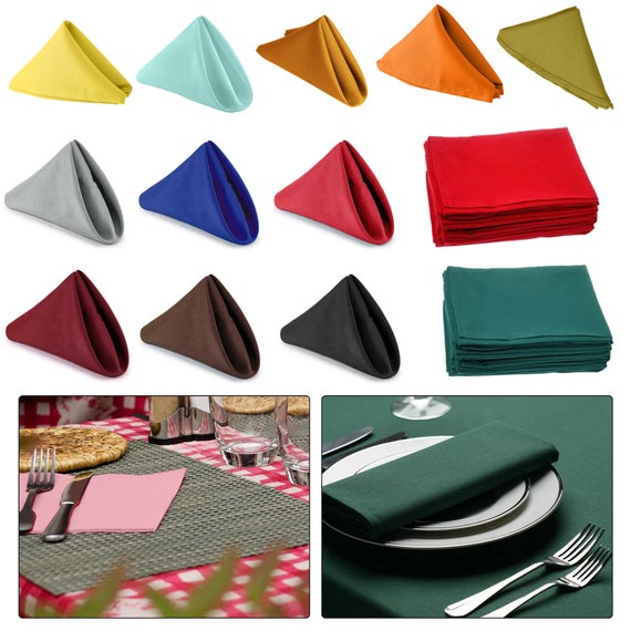 Polyester Square Napkins, Solid Color Napkins, Washable Wrinkle