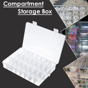 Plastic Storage Box, Organiser Box, 24 Compartments Box, Containers, Doll  Eyes Storage, Bead Box, Jewelry, Jewellery Packaging, Earrings Box 