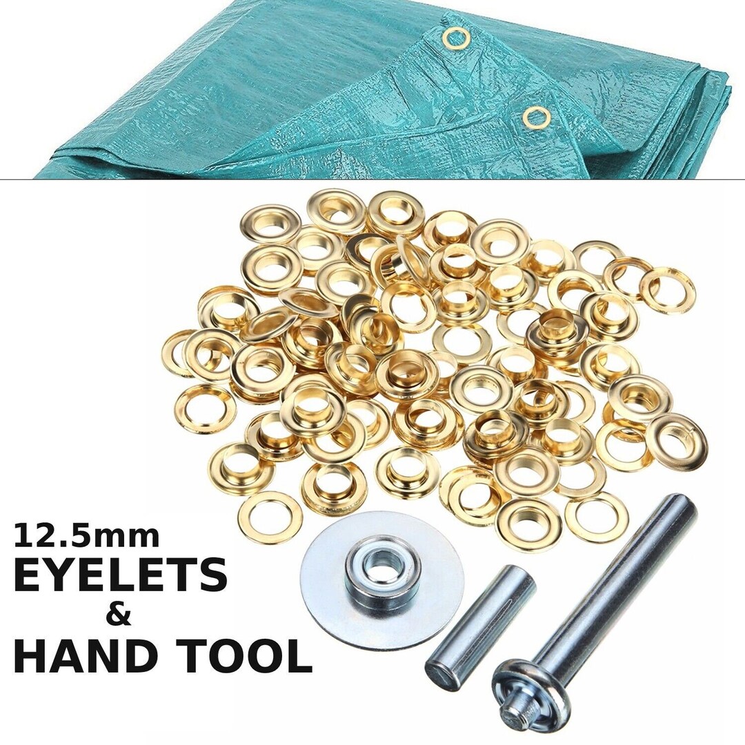 Gold Eyelets Grommets With Hand Tool Tarpaulins Repair Kit Etsy UK