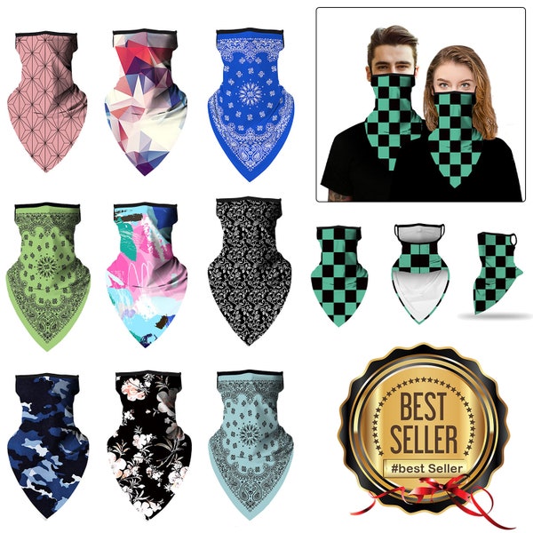 Bandana Face Mask With Ear Loops Etsy