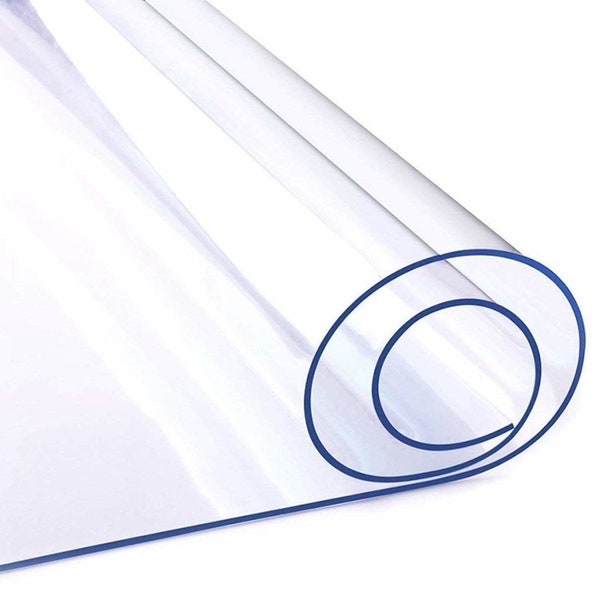 1.5mm Transparent Plastic Table Cover Acrylic Rectangle Table Waterproof Protector For Tables for Dining Room Table, Kitchen Wood Grain
