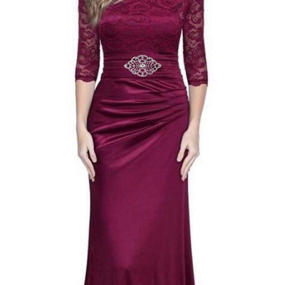 Cristal Estrás Diamante Plata Motif Coser En Apliques Traje Vestido Parche B137