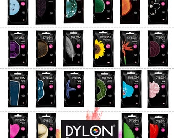 50Gram DYLON Hand Fabric Dye Sachet for Clothes, Soft Furnishings and Projects Jeans and Fabrics Clothes