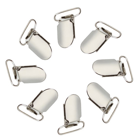 Suspender Clips 5/10/20/30/50 Pcs 25mm 1 Inch Bretel Clips Nickel Stainless  Steel Clip Heavy Duty Metal Suspender Clips Flat Clip 