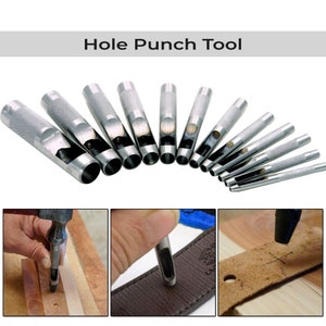 Precision Heavy Duty Hollow Leather Hole Punch 10 Set 0.5mm-5mm