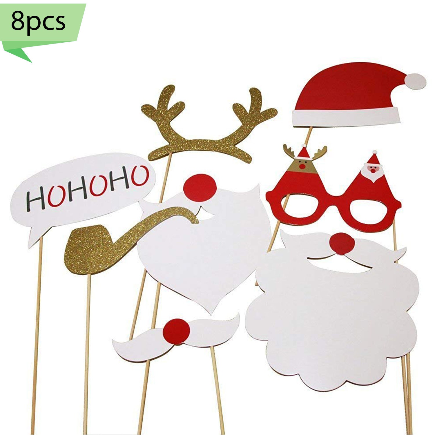 Christmas Photo Booth Props Stick Mustache Lop on A Stick Etsy UK