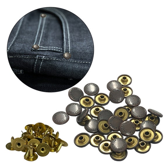 Rivetti per jeans in rame Bottoni per bottoni con bottoni a pressione da 9  mm Rivetti per cappelli in ottone per jeans, cucito, artigianato -   Italia