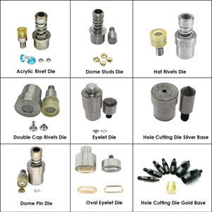 Green Machine Setting Dies Tool for Stud, Rivet, Eyelets Grommet, Poppers, Jean Button, Leathercrafts Fastening Clothing, Dog Collar