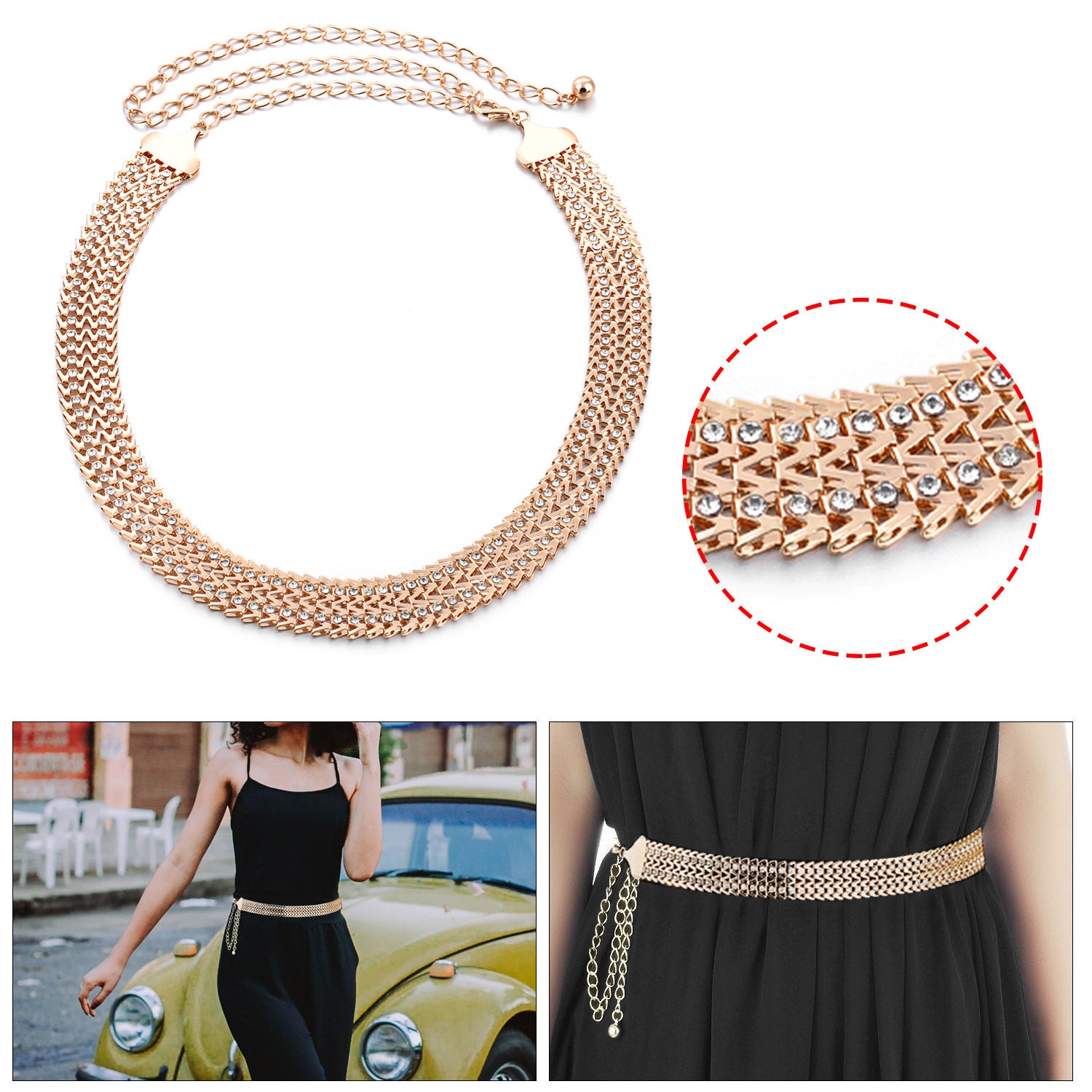 Women's Gold Waist Chain Belt With Adjustable Stylish Etsy