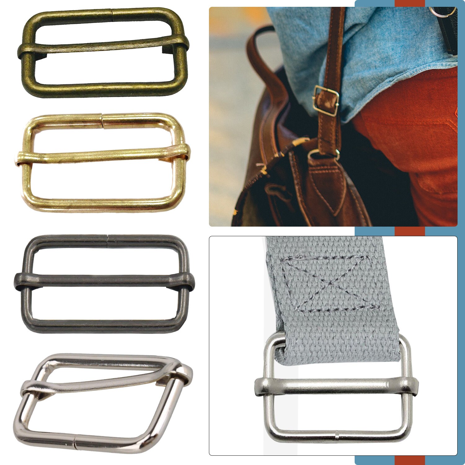 38mm Metal Adjustable Straps Fastener Sliding Slider Buckle Etsy